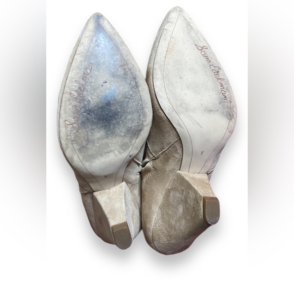 Sam Edelman Roden Women's Pointed Toe Camel Suede Ankle Slouch Booties - Picture 3 of 9